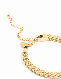 Waterproof  Gold Plated Stainless Steel Box Chain Bracelet - link has visual effect only