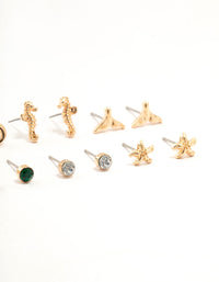 Gold Sea Creatures Earrings 8-Pack - link has visual effect only