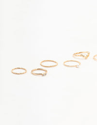 Gold Thin Mixed Stacking Rings - link has visual effect only