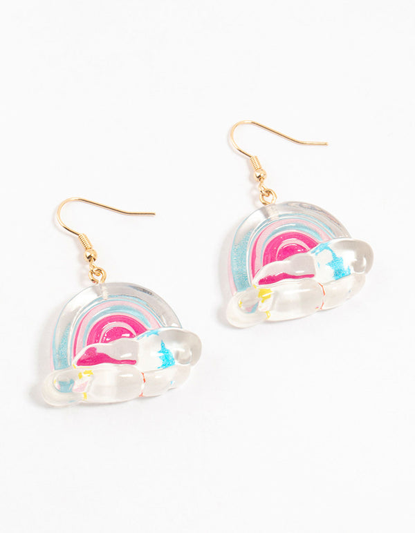 Bubble Acrylic Rainbow Drop Earrings