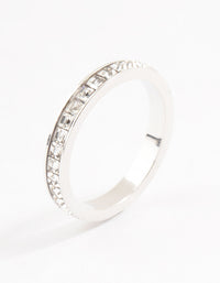 Waterproof Stainless Steel Cubic Zirconia Band Ring - link has visual effect only