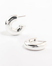 Silver Plated Chunky Hoop Earrings - link has visual effect only