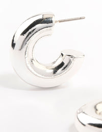 Silver Plated Chunky Hoop Earrings - link has visual effect only