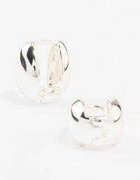 Silver Plated Bubble Huggie Hoop Earrings - link has visual effect only