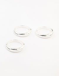 Silver Plated Medium Dome Rings 3-Pack - link has visual effect only