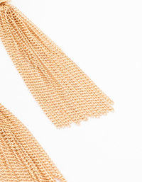 Gold Multiple Knit Tassel Drop Earrings - link has visual effect only