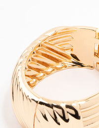 Gold Wrapped Detailed  Thick Wrist Cuff - link has visual effect only