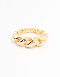 Gold Plated Swirl Coil Ring - link has visual effect only