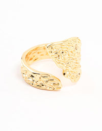 Gold Plated Textured Metal Wrap  Ring - link has visual effect only