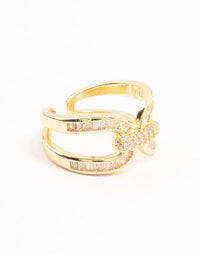 Gold Plated Bag Link Ring - link has visual effect only