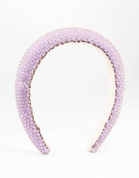 Lilac Diamante Fabric Headband - link has visual effect only