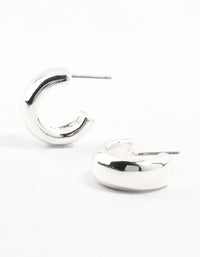 Silver Plated Mini Chunky Hoop Earrings - link has visual effect only