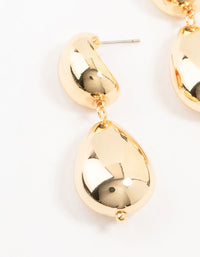 Gold Plated Double Bubble Drop Earrings - link has visual effect only