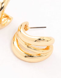 Gold Plated Open Wavy Stud Earrings - link has visual effect only