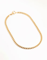 Gold Plated Thick Round Chain Necklace - link has visual effect only