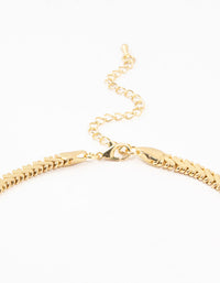 Gold Plated Flat Edge Detailed Necklace - link has visual effect only