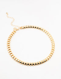 Gold Plated Rectangle Link Necklace - link has visual effect only