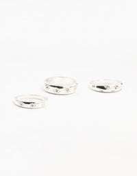 Silver Plated Celestial Star Rings 3-Pack - link has visual effect only