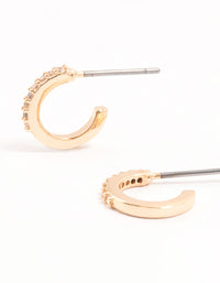 Evil Eye Gold Cubic Zirconia Hoop Earrings 3-Pack - link has visual effect only