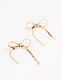 Gold Snake Chain Bow Drop Earrings - link has visual effect only