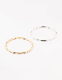 Mixed Metals Round Bangles 2-Pack - link has visual effect only