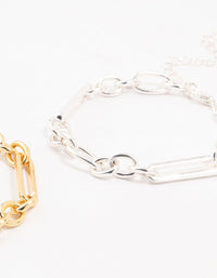 Mixed Metals Chain Bracelets 2-Pack - link has visual effect only