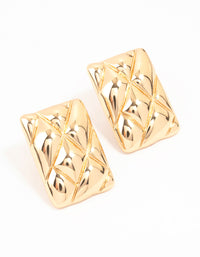 Gold Rectangle Cushion Stud Earrings - link has visual effect only