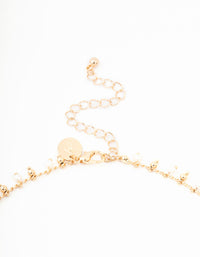 Gold Fine Pearl Y-Necklace - link has visual effect only