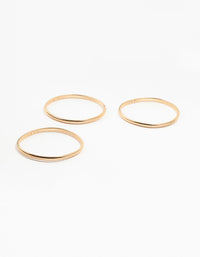 Gold Fine Ribbed Bangles 3-Pack - link has visual effect only