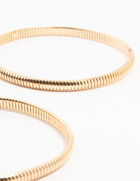 Gold Fine Ribbed Bangles 3-Pack - link has visual effect only