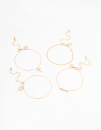 Gold Dainty Cross Bracelets 4-Pack - link has visual effect only