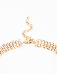 Gold Diamante Multirow Necklace - link has visual effect only