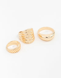 Gold Ribbed Rings 3-Pack - link has visual effect only