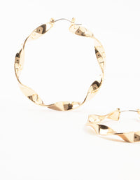 Gold Skinny Twisted Hoop Earrings - link has visual effect only