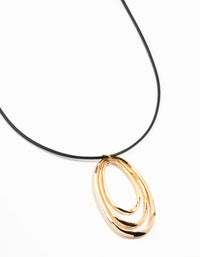 Cord Layered Oval Good Station Necklace - link has visual effect only