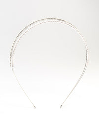 Silver Double Layered Pearl & Crystal Headband - link has visual effect only