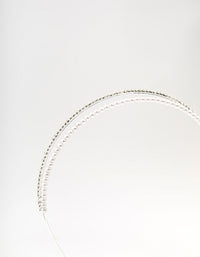 Silver Double Layered Pearl & Crystal Headband - link has visual effect only