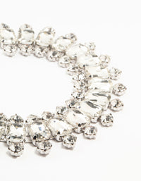 Rhodium Diamante Choker Necklace - link has visual effect only