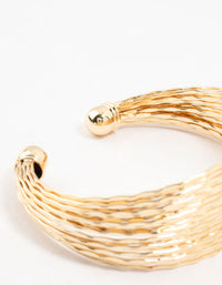 Gold Plated Multi Strand Wrist Cuff - link has visual effect only