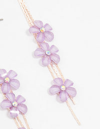 Rose Gold Purple Floating Flower Drop Earrings - link has visual effect only