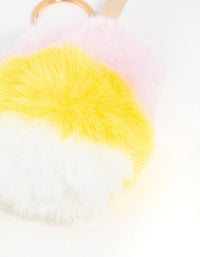 Yellow, Pink & White Ice Cream Keychain - link has visual effect only