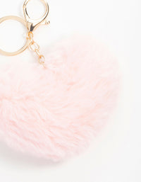 Pink Fabric Heart Keychain - link has visual effect only