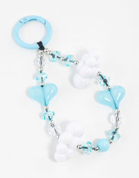 Blue Plastic Cloud Heart Keychain - link has visual effect only