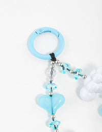 Blue Plastic Cloud Heart Keychain - link has visual effect only