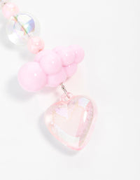 Pink Plastic Cloud Bow Keychain - link has visual effect only