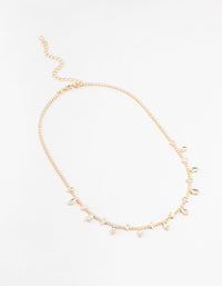 Gold Marquise Cubic Zirconia Station Necklace - link has visual effect only