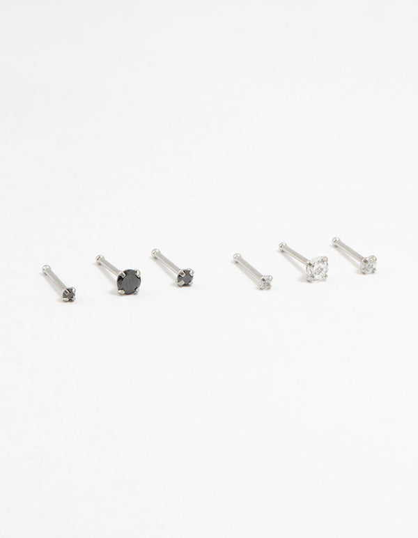 Surgical Steel Graduating Nose Studs 6-Pack