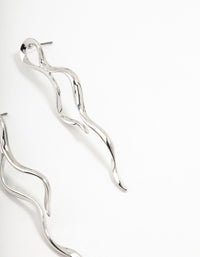 Silver Snake Wiggle Drop Earrings - link has visual effect only