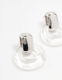 Rhodium Acrylic Stud Earrings - link has visual effect only