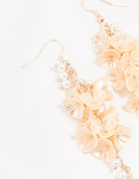 Rose Gold Plastic Pearl Petal Drop Earrings - link has visual effect only